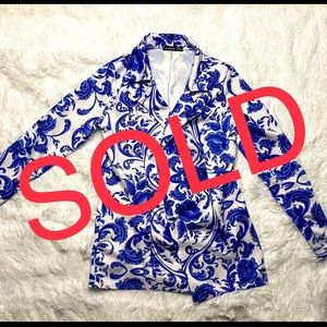 Blue paisley blazer